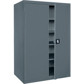 Elite Heavy Duty Storage Cabinet, 22 Gauge, 46"W x 24"D x 72"H, Charcoal