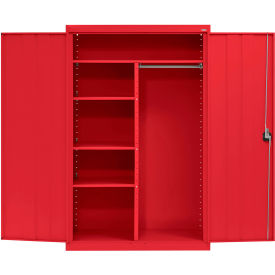 Elite All-Welded Combination Storage Cabinet, 46"W x 24"D x 72"H, Red