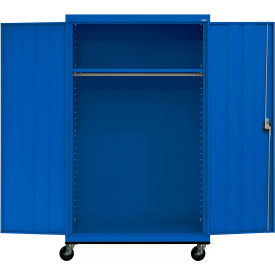 Transport Heavy Duty Wardrobe Cabinet, 22 Gauge, 46"W x 24"D x 78"H, Blue