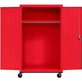 Transport Heavy Duty Wardrobe Cabinet, 22 Gauge, 46"W x 24"D x 78"H, Red