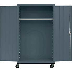 Transport Heavy Duty Wardrobe Cabinet, 22 Gauge, 46"W x 24"D x 78"H, Charcoal