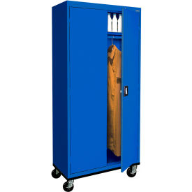 Transport Heavy Duty Wardrobe Cabinet, 22 Gauge, 36"W x 24"D x 78"H, Blue