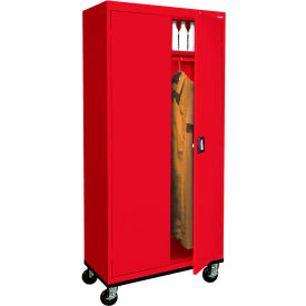 Transport Heavy Duty Wardrobe Cabinet, 22 Gauge, 36"W x 24"D x 78"H, Red