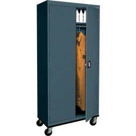 Transport Heavy Duty Wardrobe Cabinet, 22 Gauge, 36"W x 24"D x 78"H, Charcoal