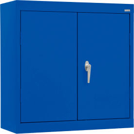 Classic Wall Mount Storage Cabinet, 30"W x 12"D x 26"H, All-Welded, Blue