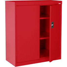 Elite Counter Height Storage Cabinet, 36"W x 18"D x 36"H, All-Welded, Red