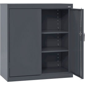 Classic Counter Height Storage Cabinet, 36"W x 24"D x 36"H, All-Welded, Charcoal