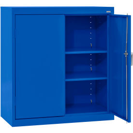 Classic Counter Height Storage Cabinet, 36"W x 24"D x 36"H, All-Welded, Blue