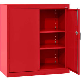 Classic Counter Height Storage Cabinet, 36"W x 18"D x 36"H, All-Welded, Red