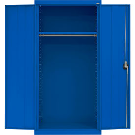 Elite All-Welded Wardrobe Cabinet, Solid Door, 36"W x 24"D x 72"H, Blue