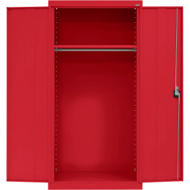 Elite All-Welded Wardrobe Cabinet, Solid Door, 36"W x 24"D x 72"H, Red