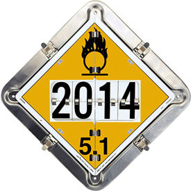 Flip Placard, 13-1/2"W x 13-1/2"H, Aluminum, Yellow