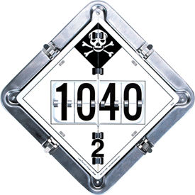 8 Legend Flip Placard System for Tankers, Full Frame, 13-1/2"W x 13-1/2"H, Aluminum