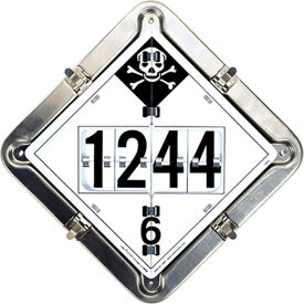 7 Legend Flip Placard System for Tankers, Full Frame, 13-1/2"W x 13-1/2"H, Aluminum