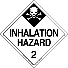 Inhalation Hazard 2 Placard Worded, 10-3/4"W x 10-3/4"H, Tagboard, Pack/25