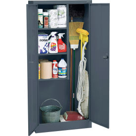 Value Line Light Duty Janitorial Cabinet, 30"W x 18"D x 66"H, All-Welded, Charcoal