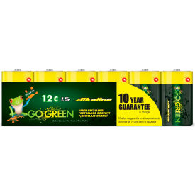 C Alkaline Batteries, 1.5V, Pack of 12