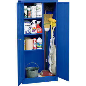 Value Line Light Duty Janitorial Cabinet, 30"W x 18"D x 66"H, All-Welded, Blue