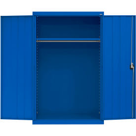 Elite All-Welded Wardrobe Cabinet, Solid Door, 46"W x 24"D x 72"H, Blue