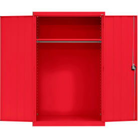 Elite All-Welded Wardrobe Cabinet, Solid Door, 46"W x 24"D x 72"H, Red