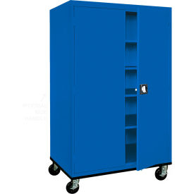 Transport Heavy Duty Mobile Storage Cabinet, 22 Gauge, 46"W x 24"D x 78"H, Blue