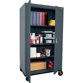 Transport Heavy Duty Mobile Storage Cabinet, 22 Gauge, 36"W x 24"D x 72"H, Charcoal