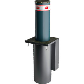 Automated Retractable Security Bollard with Lights, 10-3/4" Dia., Gray