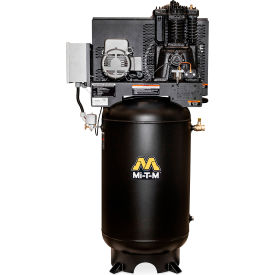 Simplex Two Stage Vertical Air Compressor, 5 HP, 80 Gal. Cap., 175 PSI, 1PH, 230V