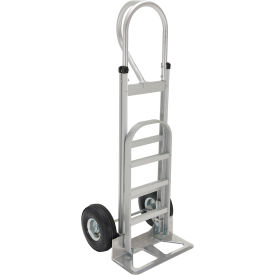 Aluminum P-Handle Hand Truck, Pneumatic Wheels, 500 lb Capacity