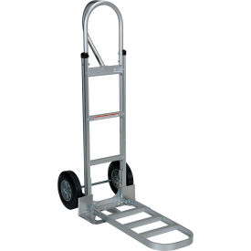 Aluminum P-Handle Hand Truck, Hard Rubber Wheels, 500 lb Capacity