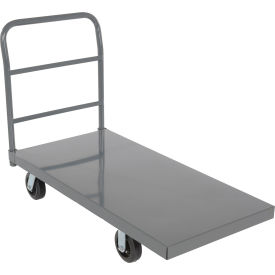 Steel Smooth Deck Platform Truck, 6" Mold-On-Rubber Casters, 48" x 24", 2000 lb Cap