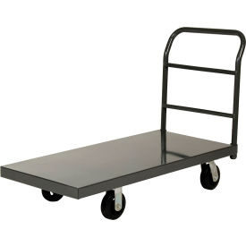 Steel Smooth Deck Platform Truck, 6" Mold-On-Rubber Casters, 38" x 18", 2000 lb. Cap.