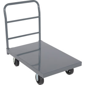Steel Smooth Deck Platform Truck, 6" Mold-On-Rubber Casters, 42" x 24", 2000 lb Cap
