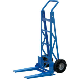 Steel Adjustable Fork Hand Truck, Shock Absorbing Rigid Wheels, 250 lb Capacity