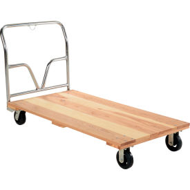 Hardwood Platform Truck, 6" Mold-On Rubber Wheels, 62" x 30", 1600 lb Capacity