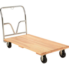 Hardwood Platform Truck, 6" Mold-On Rubber Wheels, 56" x 27", 1600 lb Capacity