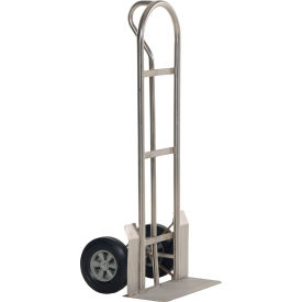 Stainless Steel Heavy Duty P-Handle Truck, Hard Rubber Wheels, 600 lb Capacity