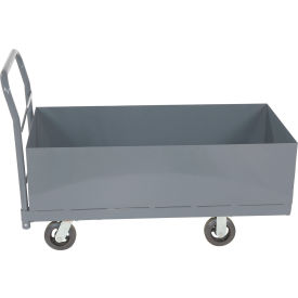 Steel Heavy Duty Deep Box Platform Truck, 5" Phenolic Casters, 52" x 24", 2000 lb Cap