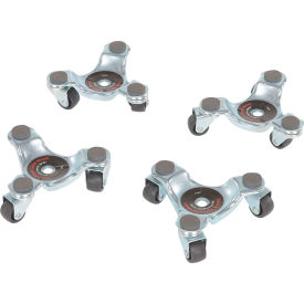 Steel Leg Dolly, Polypropylene Swivel Wheels, 200 lb Capacity, Set of 4
