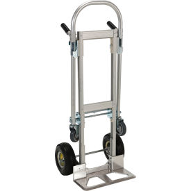 Aluminum Convertible Hand Truck with Pneumatic & Solid Rubber Wheels, 500 lb Capacity