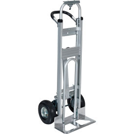 Aluminum 3-in-1 Convertible Hand Truck with Poly-On-Steel Wheels, 500 lb Capacity