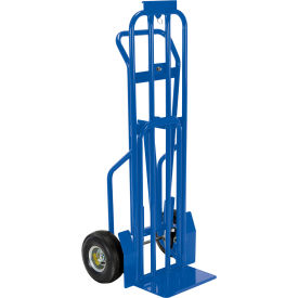 Steel 4-Wheel Hand Truck with Pneumatic & Mold-On Rubber Wheels, 600 lb Capacity