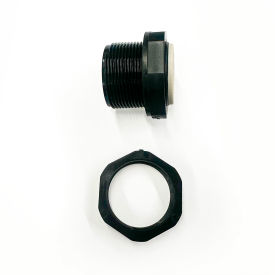 Rigid Poly Bulkhead Fitting & Plug Assembly, 5"L x 2"W x 1/2"H, Black