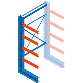 Single Sided Structural Cantilever Rack Add-On, 5 Storage Levels, 48"Wx48"Dx144"H