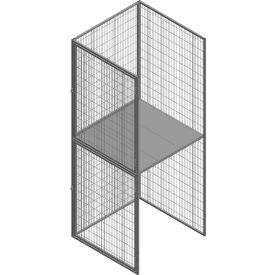 2-Tier Storage Locker with Mesh Back, Add-On Unit, 48"W x 49"D x 93"H, Gray