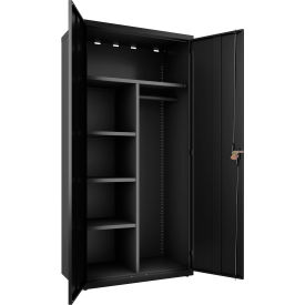 All-Welded Combo Wardrobe Cabinet, 36"W x 18"D x 72"H, Black