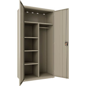 All-Welded Combo Wardrobe Cabinet, 36"W x 18"D x 72"H, Putty