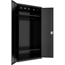 All-Welded Wardrobe Cabinet, 36"W x 18"D x 72"H, Black