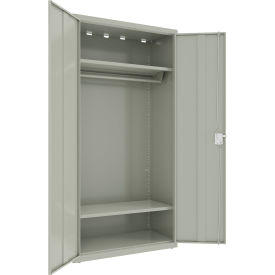 All-Welded Wardrobe Cabinet, 36"W x 18"D x 72"H, Light Gray