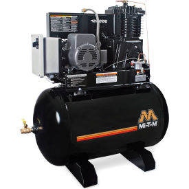 Simplex Two Stage Horizontal Air Compressor, 5 HP, 80 Gal. Cap., 175 PSI, 1PH, 230V